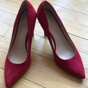 Vince Camuto Red Suede Heels